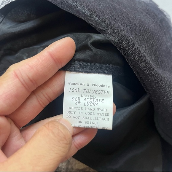 NWT SCANLAN THEODORE black tulle lace mesh ruched cropped tank top - Picture 9 of 10